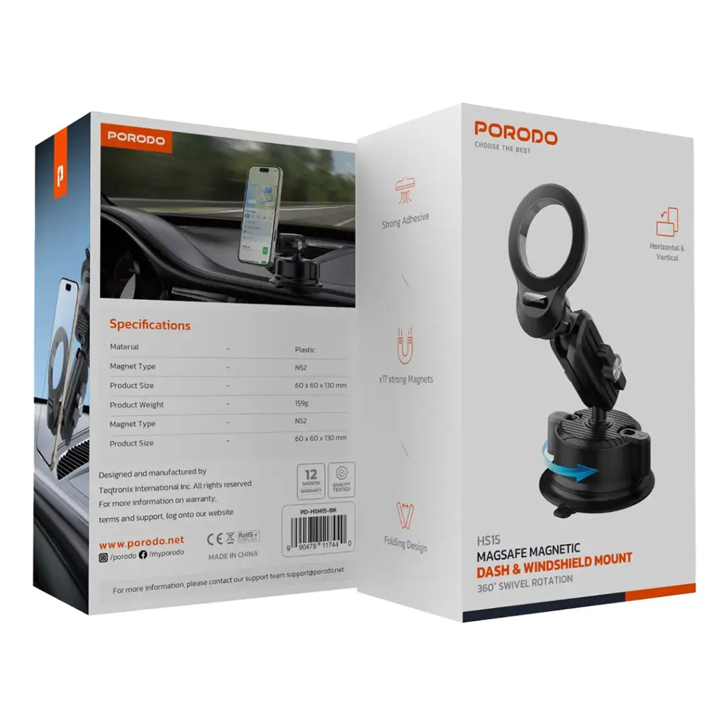 Porodo Magsafe Magnetic Dash & Windshield Mount 2