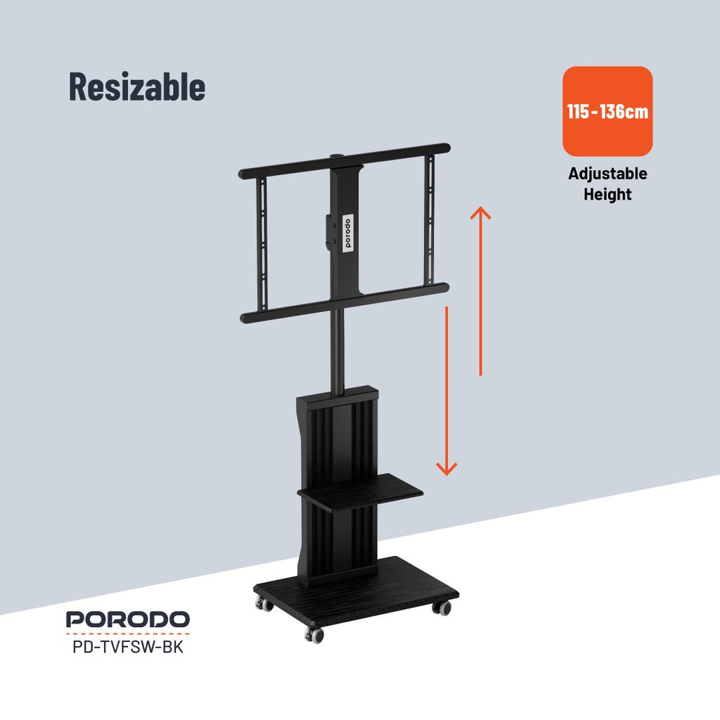 Porodo Mobile TV Stand Dynamic Swivel & Tilt 2