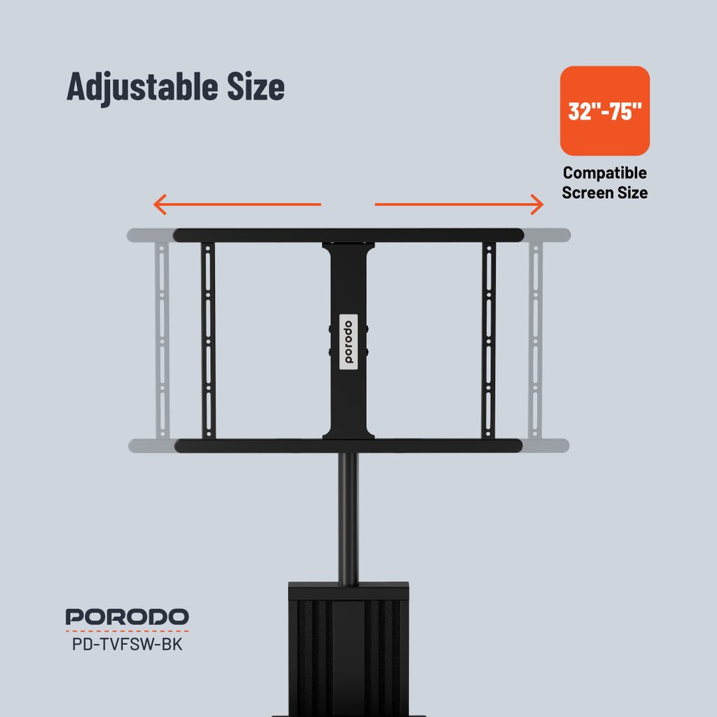 Porodo Mobile TV Stand Dynamic Swivel & Tilt 3