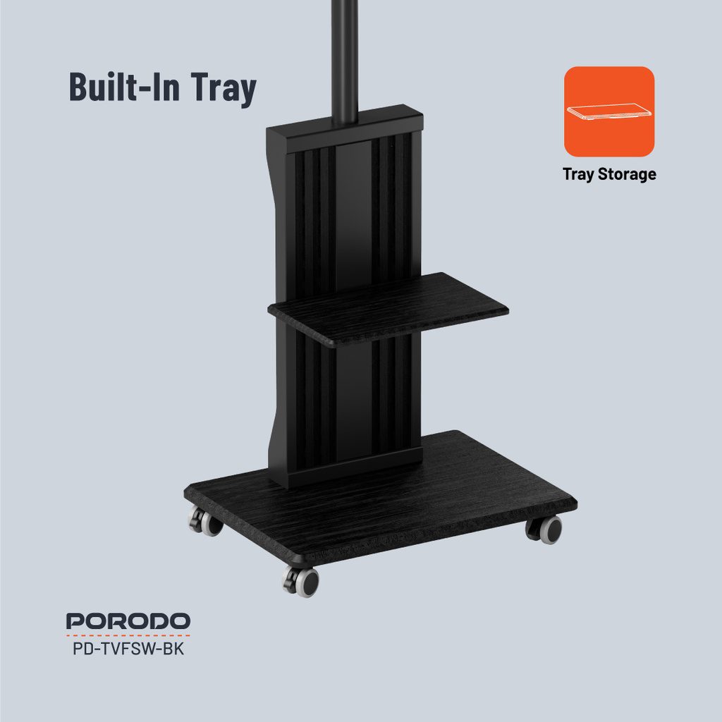 Porodo Mobile TV Stand Dynamic Swivel & Tilt 4