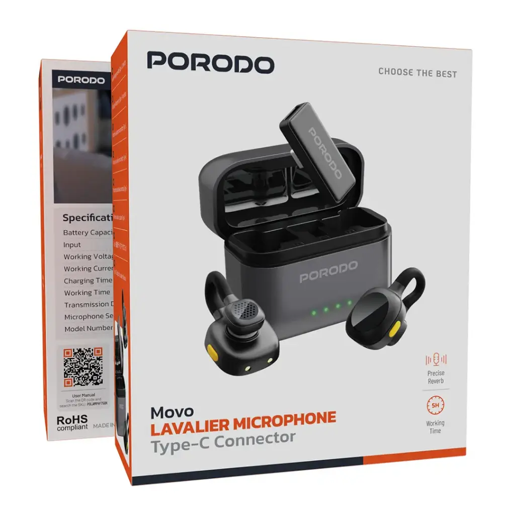 Porodo Movo Lavalier Microphone Type-C Connector 3