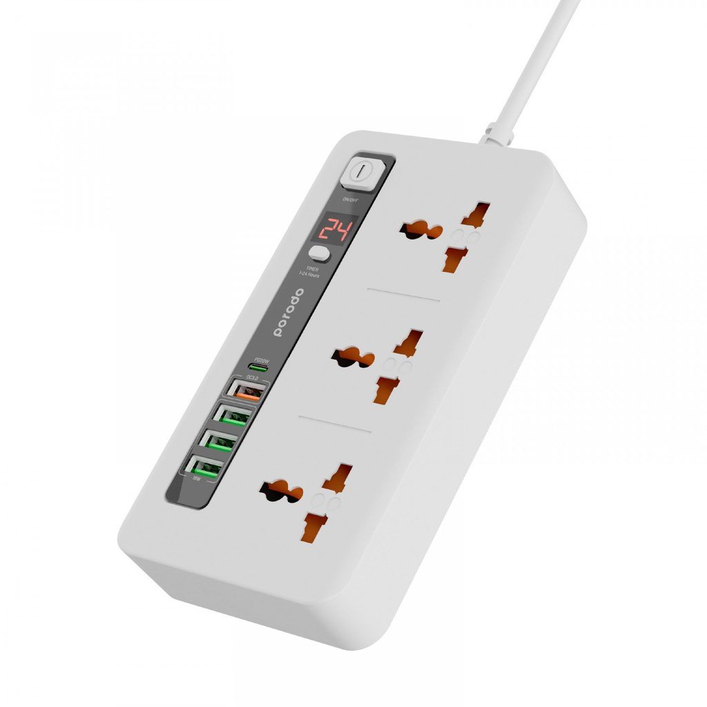 Porodo Multi-Port Power HUB 4 USB-A/USB-C 2M 3