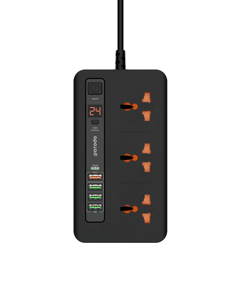 Porodo Multi-Port Power HUB 4 USB-A/USB-C 2M 6