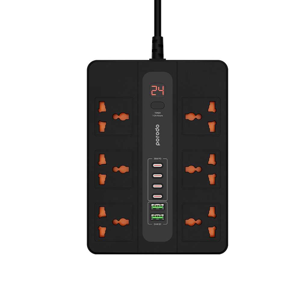 Porodo Multi-Port Super HUB 4 USB-C/ 2 USB-A Ultimate Home &amp; Office Kit 3M 2