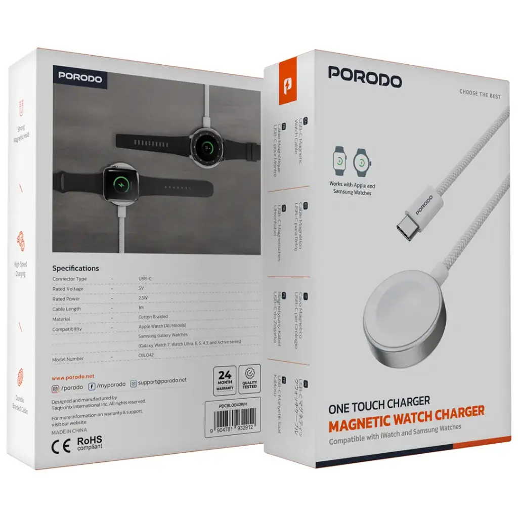 Porodo One Touch Magnetic Watch Charger 3