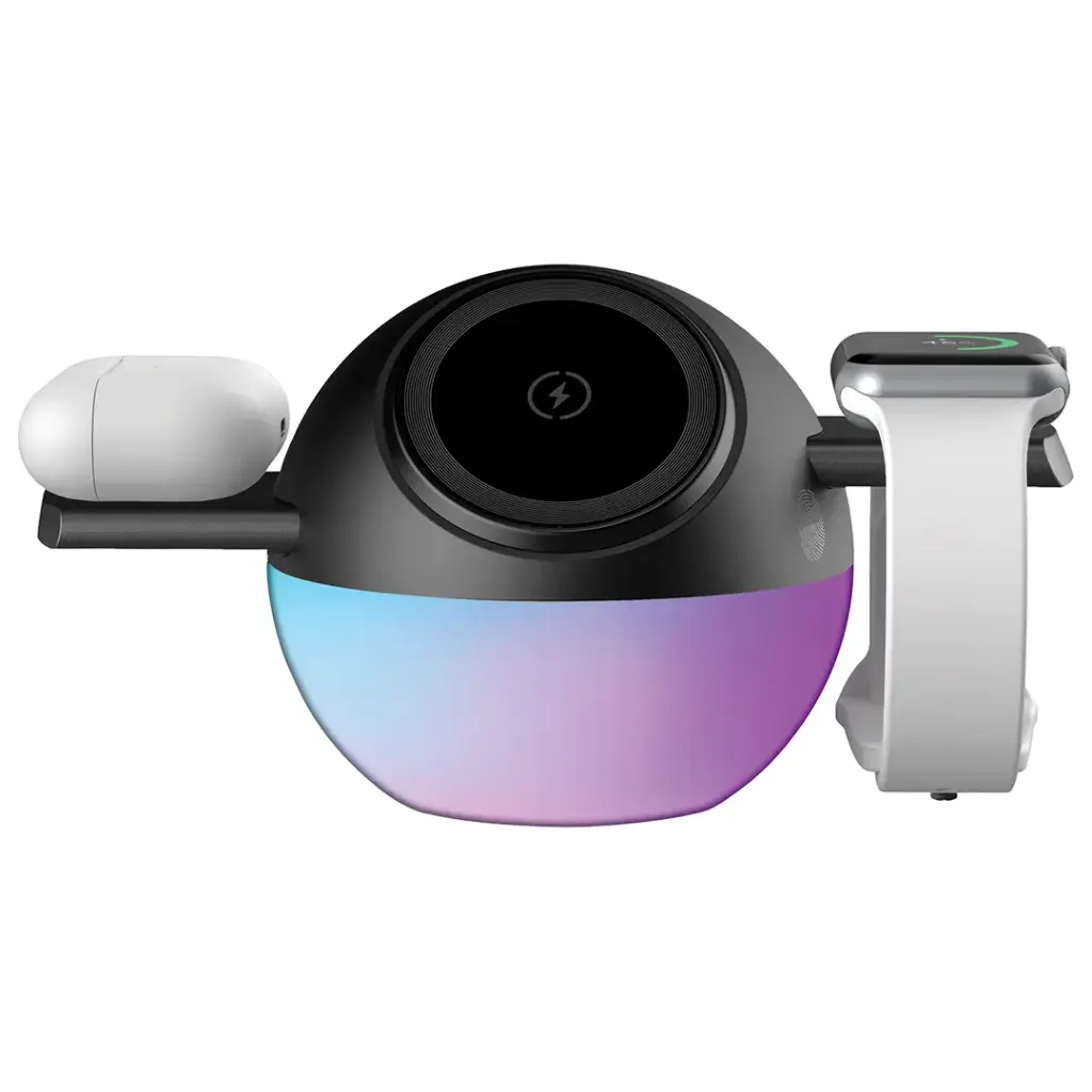 Porodo Orbix 3-In-1 Wireless Charger With Adjustable Ambient Light 2