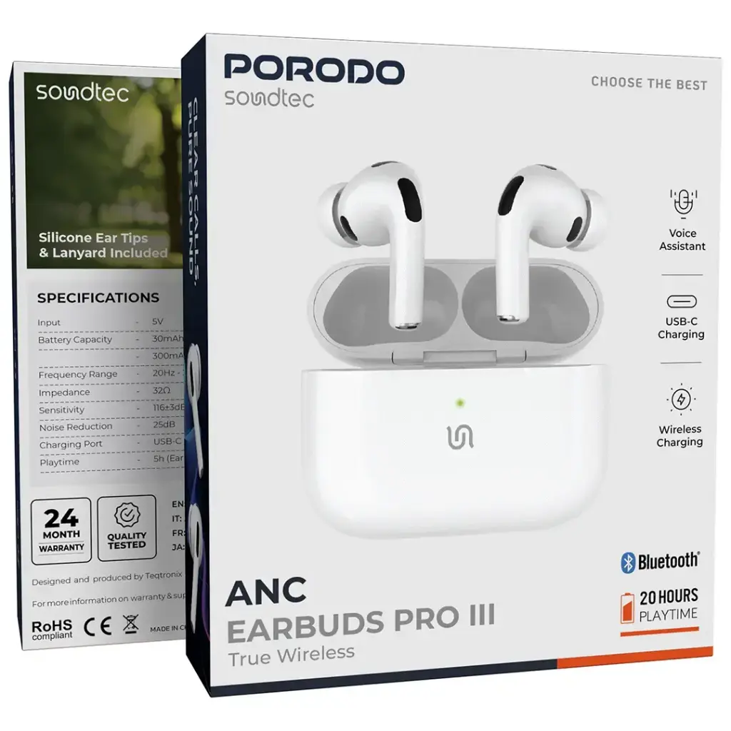 Porodo Soundtec ANC Earbuds Pro III True Wireless 3