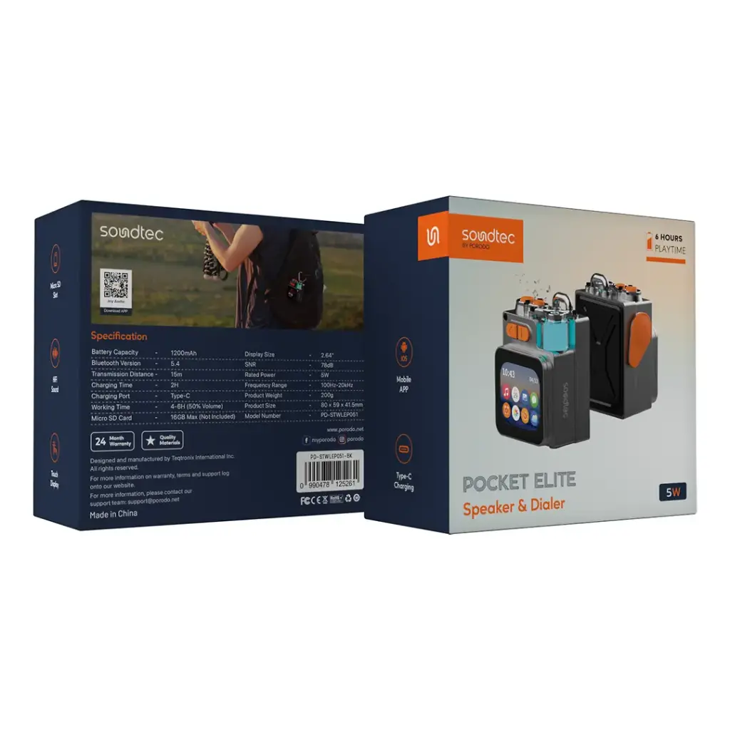 Porodo Soundtec Pocket Elite Speaker & Dialer 2