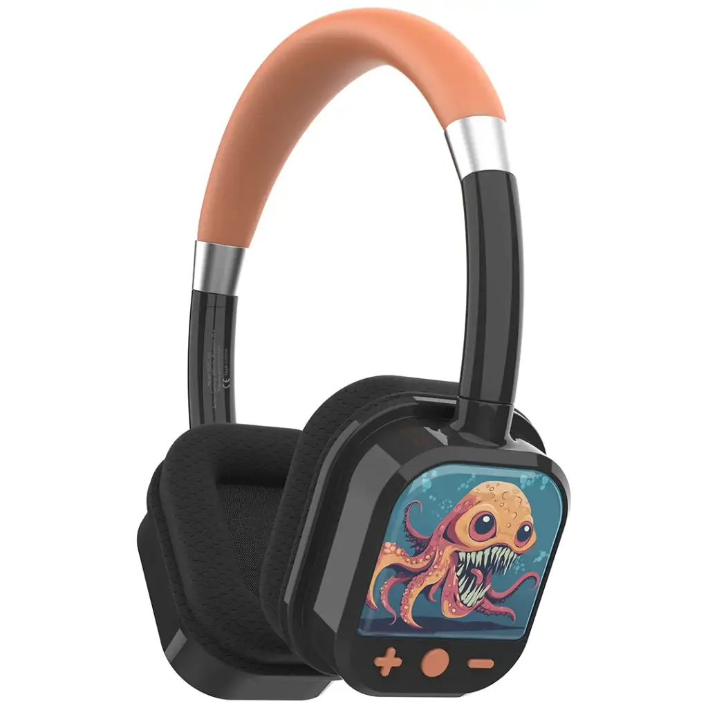 PORODO Kids On-Ear Headphones with Cartoon Octopus Graphic 2