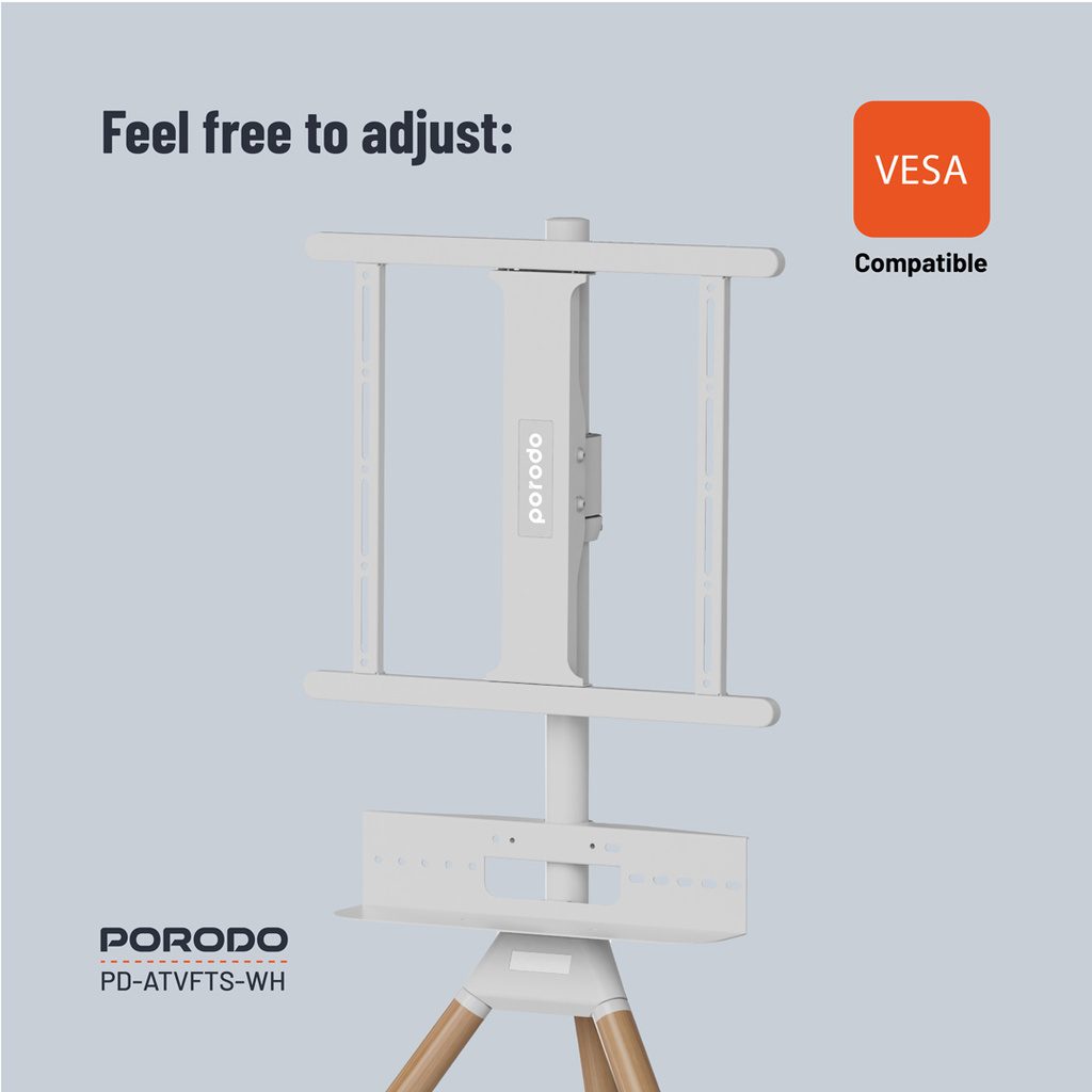 Porodo TV Stand Wooden Tripod 3