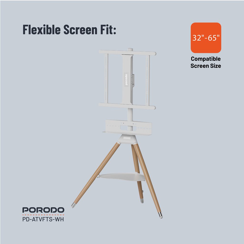 Porodo TV Stand Wooden Tripod 5