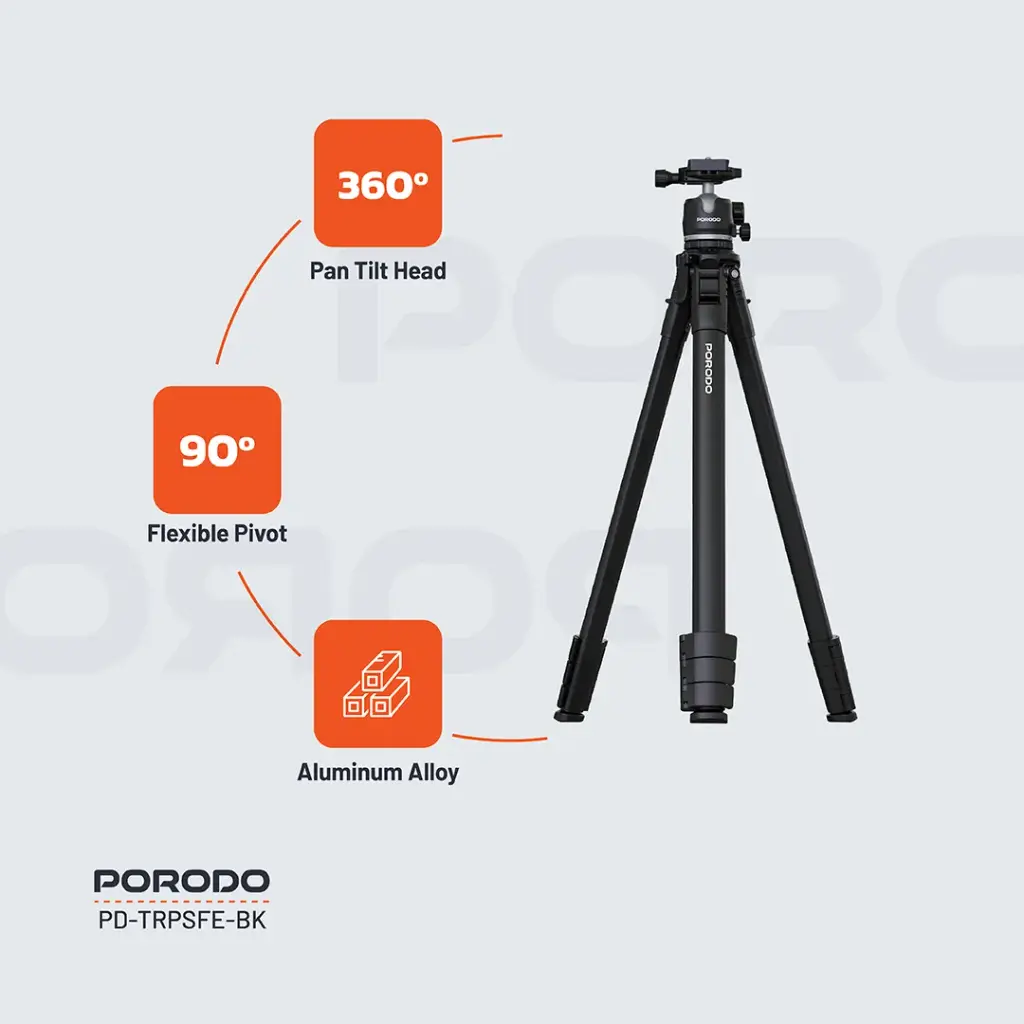 Porodo Ultra-Light Aluminum Tripod 5