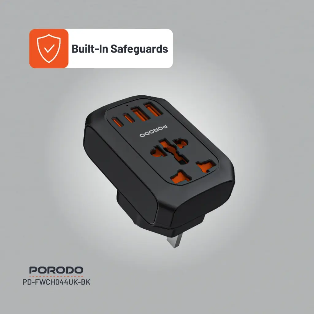 Porodo Universal AC Adapter Multi-Device Charging UK Plug 4