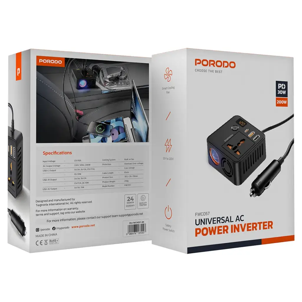 Porodo Universal AC Power Inverter 2