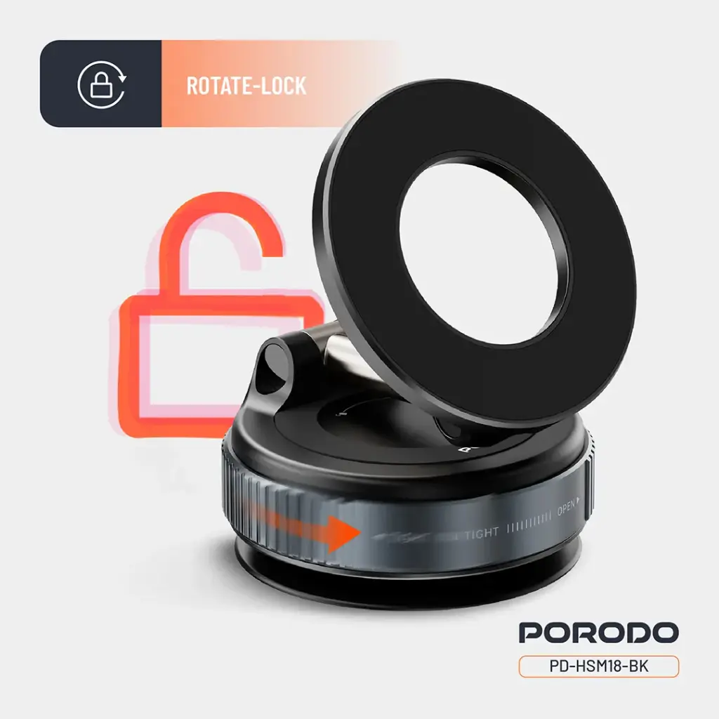 Porodo Vacuseal Rotate-Lock MagSafe Mount 2