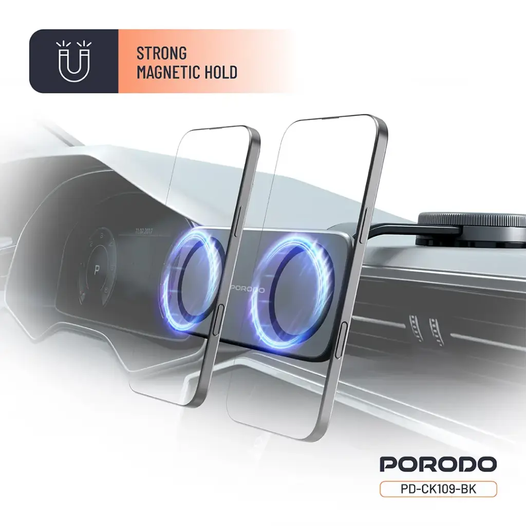 Porodo Vacuum &amp; Adhesive Magnetic Car Mount 3
