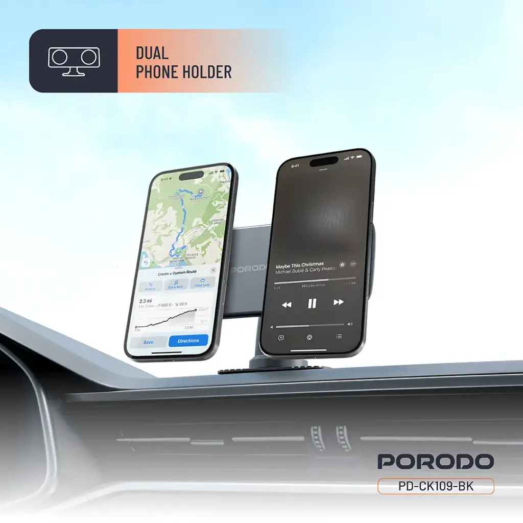 Porodo Vacuum &amp; Adhesive Magnetic Car Mount 4