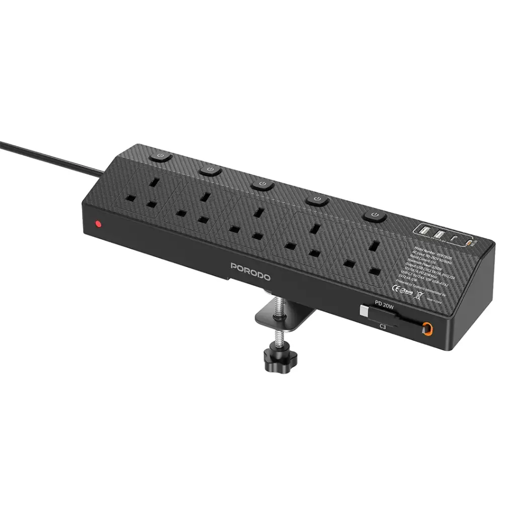 Porodo Voltguard Multi-Port Power Socket PD 20W 5