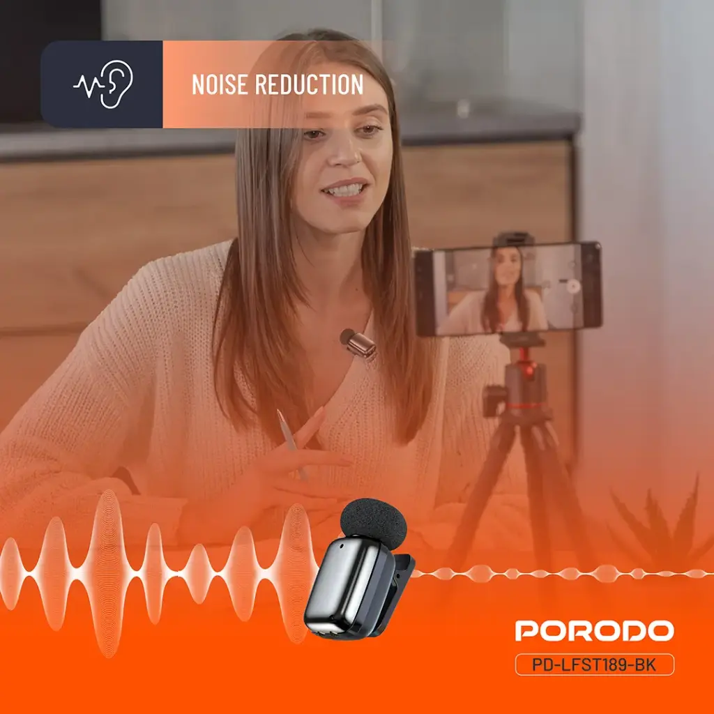 Porodo Wireless Lavalier Microphones Lightning Connector 4