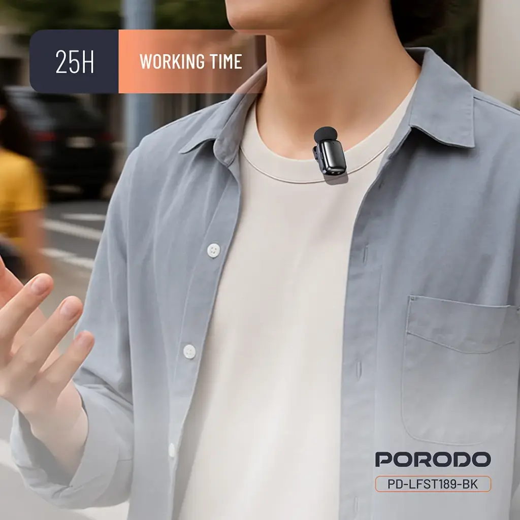 Porodo Wireless Lavalier Microphones Lightning Connector 5