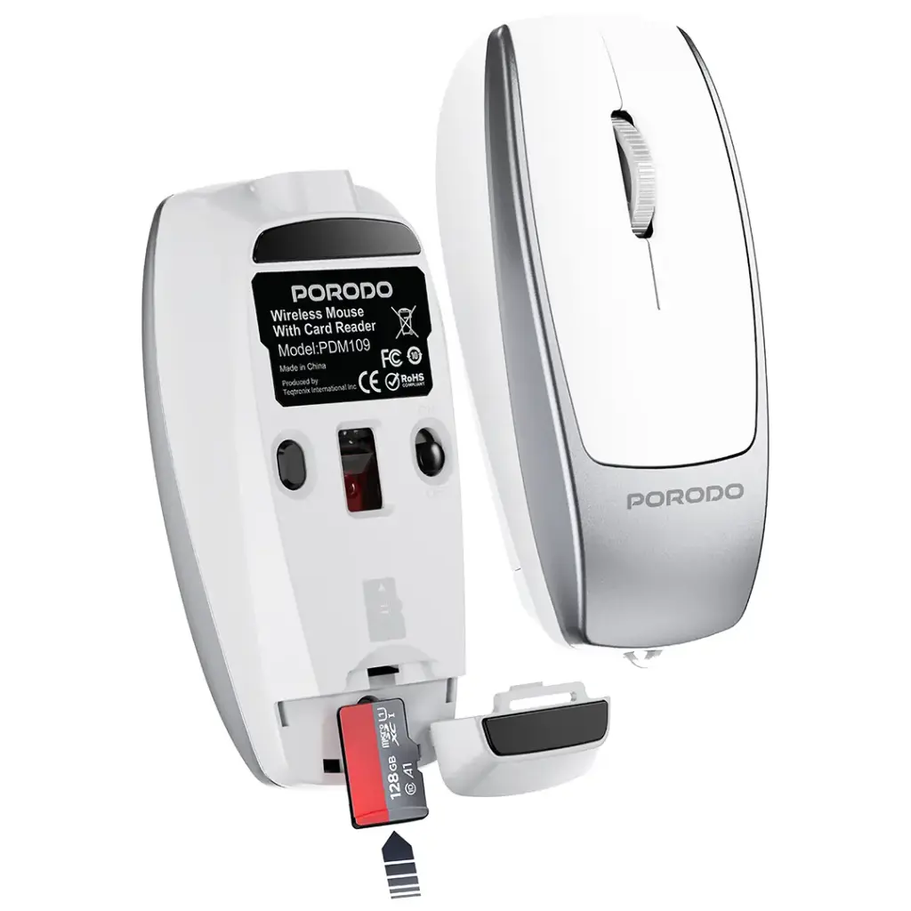 Porodo Wireless Mouse 1600DPI with Card Reader 2
