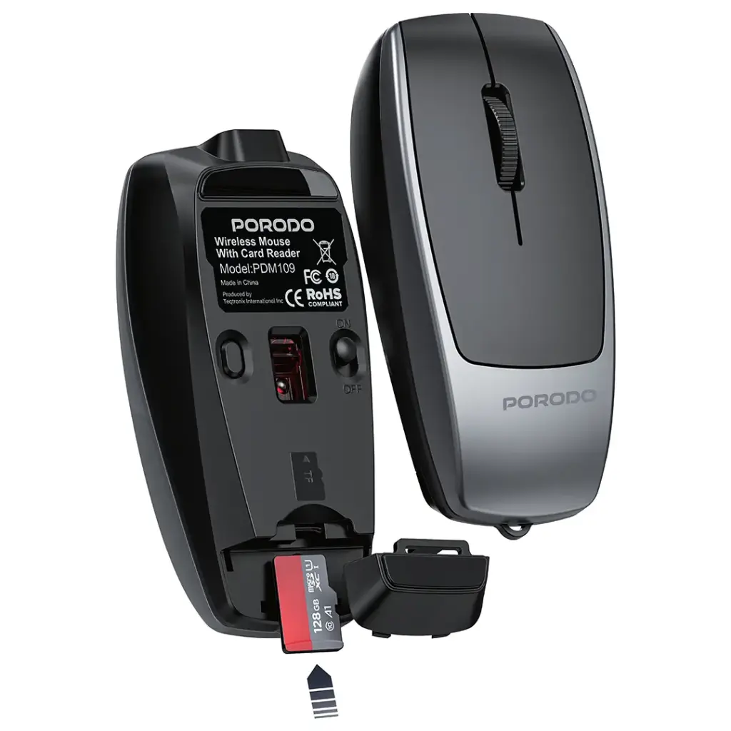Porodo Wireless Mouse 1600DPI with Card Reader 4