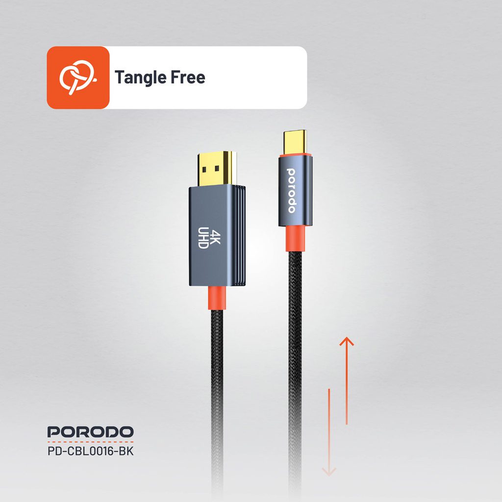 Porodo Woven Cable Type-C to HDMI 6