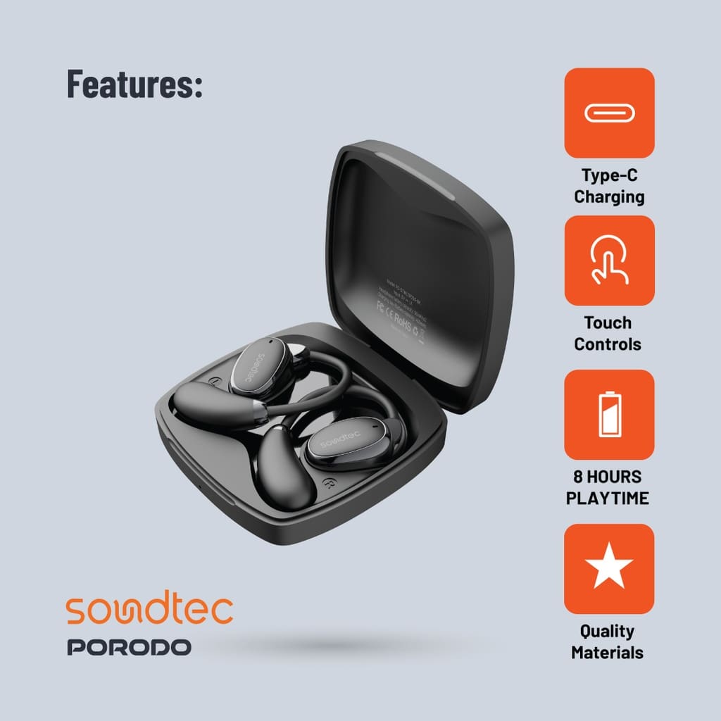 Soundtec By Porodo Aero Tune Open Wearable Earbuds 6