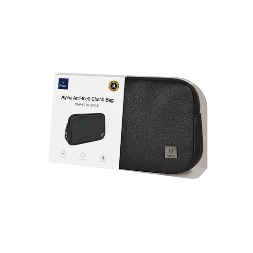 Black Leather Travel Organizer Pouch 2