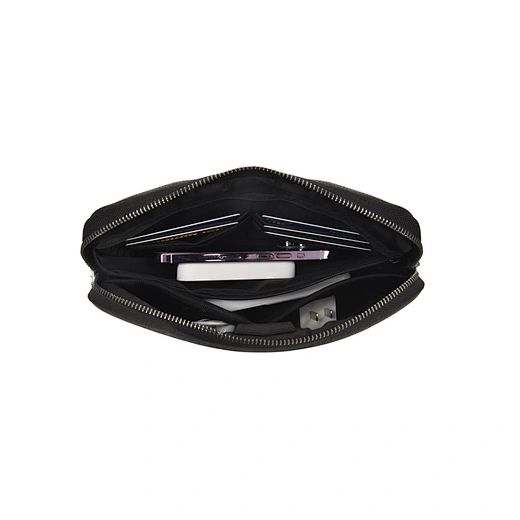 Black Leather Travel Organizer Pouch 4