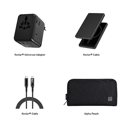 Universal Adapter & Cable Set with Alpha Pouch