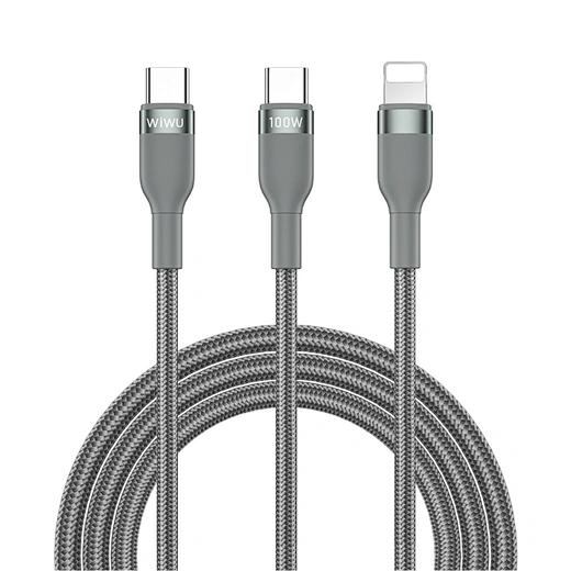 WiWU 3-in-1 USB-C to USB-C & Lightning Charging Cable 5
