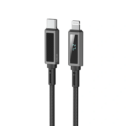 Braided USB-C to Lightning Charging Cable with LED Display 6