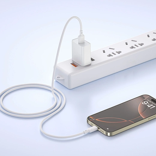 White USB to Lightning Charging Cable 3
