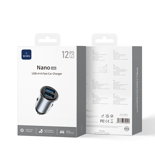 WiWU Wi-CC031 12W Nano Lite 2A Fast Car Charger - Gray 2