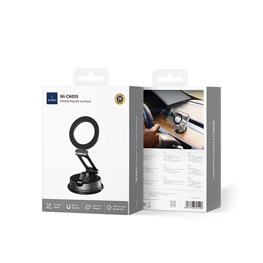 WiWU Wi-CH055 Foldable Magnetic Car Mount - Black 8
