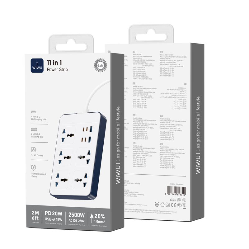 WiWU Power Strip with USB Ports 4