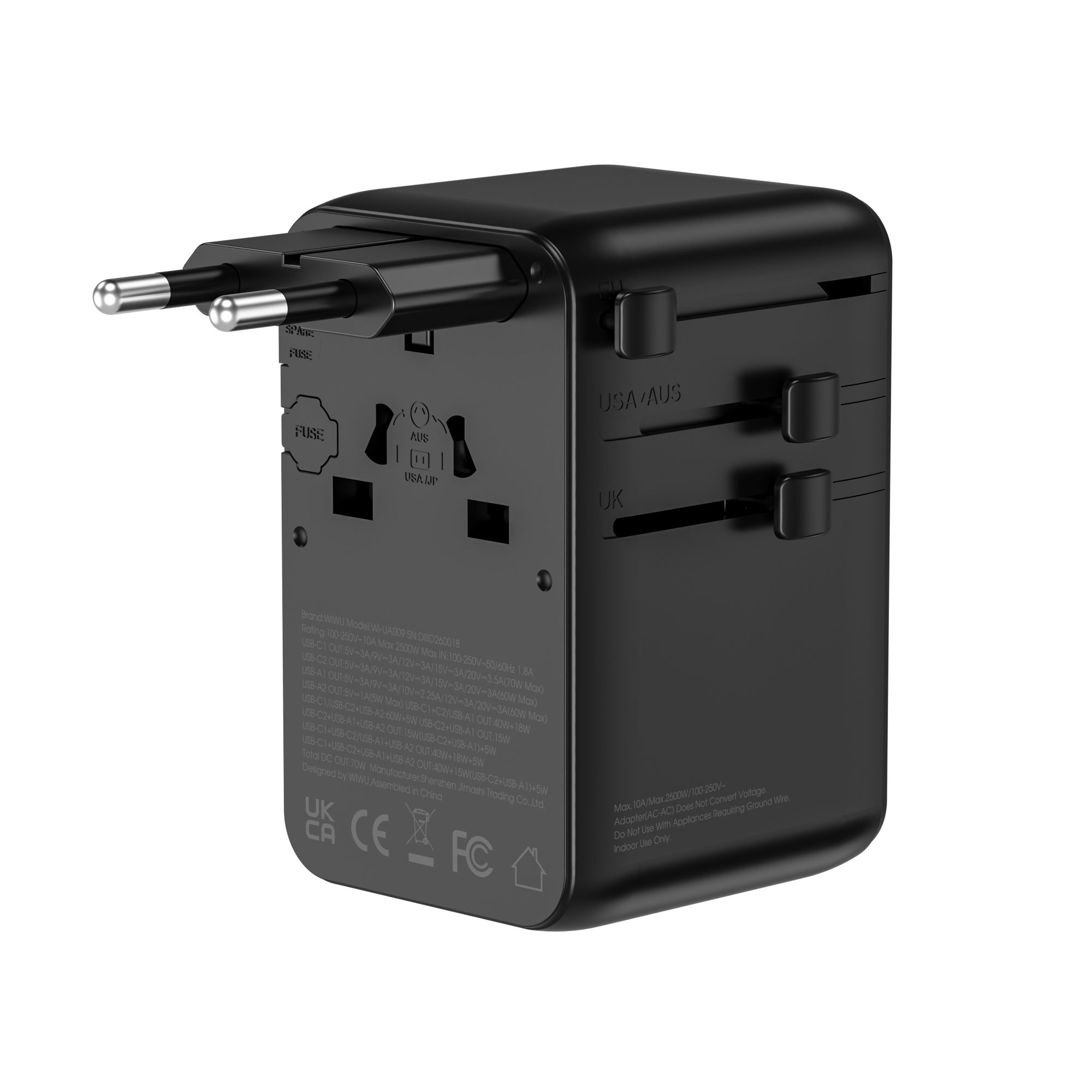 WiWU Wi-UA009 Warrior 70W GaN Universal Adapter 3