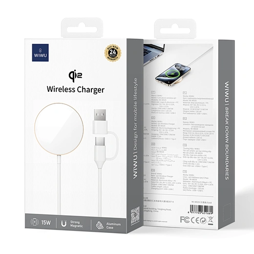 Wireless Qi Magnetic Charger with USB-C Adapter 2