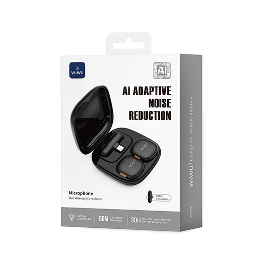 WiWU Wi-WM006 Duo Wireless Microphone - Black 2